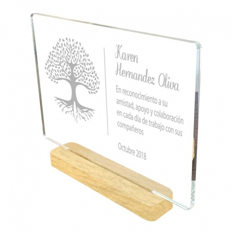 Galvano Acrílico Horizontal Eco M (Mediano) mas Caja de presentación