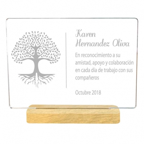 Galvano Acrílico Horizontal Eco M (Mediano) mas Caja de presentación