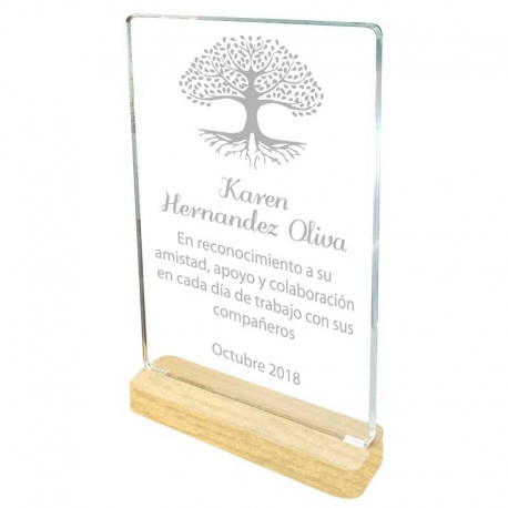 Galvano Acrílico Vertical Eco M (Mediano) mas Caja de presentación y Grabado láser