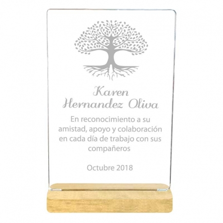 Galvano Acrílico Vertical Eco M (Mediano) mas Caja de presentación y Grabado láser