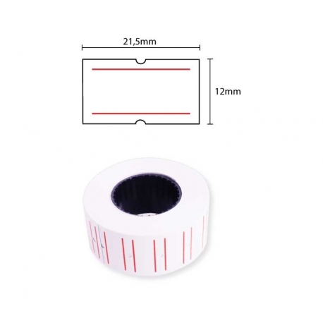ETIQUETAS BLANCAS CON LINEA ROJA 300 un. 21x12 mm (MX-5500)