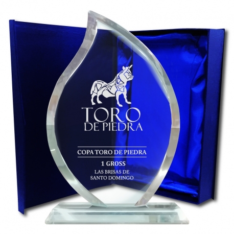 Galvano de Cristal Gota S (pequeño) con caja y grabado láser