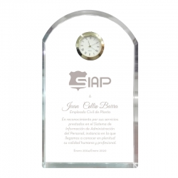 Hermoso Galvano de Cristal Reloj Altar S (Pequeño), Incluye grabado láser