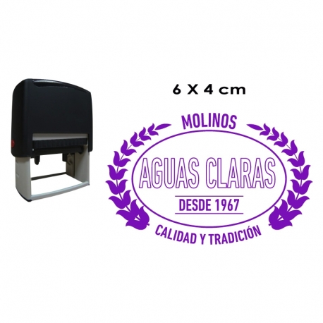 Timbre ovalado serie económica de hasta 6x4 cms entintaje automático