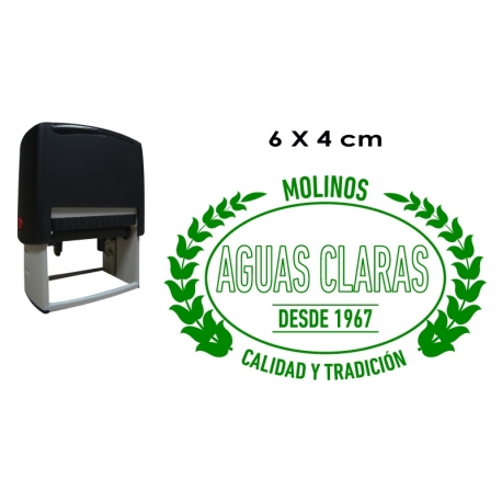 Timbre ovalado serie económica de hasta 6x4 cms entintaje automático