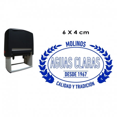 Timbre ovalado serie económica de hasta 6x4 cms entintaje automático