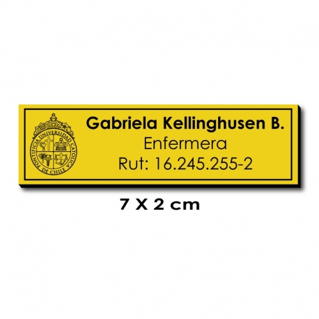 Piocha Identificación 7x2 centímetros - Amarillo / Negro - Servicio EXPRÉS. Piocha Identificación 7x2 centímetros - Amarillo / Negro - Servicio EXPRÉS.