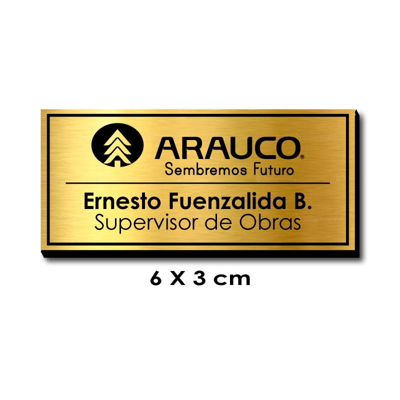 Piocha Identificación 6x3 centímetros - Dorado / Negro con servicio exprés