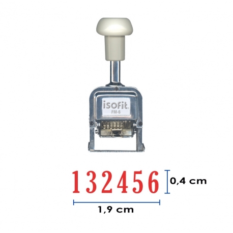 Foliador (numerador) Automático Isofit de 6 dígitos con hasta 5 repeticones, estructura metálica de larga duración.