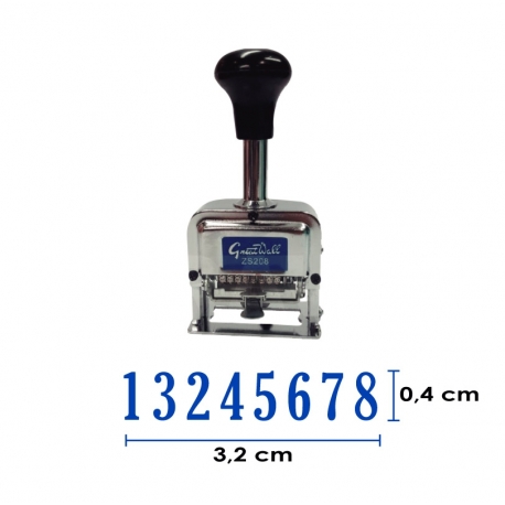 Foliador (numerador) Automático 8 dígitos - metálico Great Wall Foliador (numerador) Automático 8 dígitos - metálico Great Wall