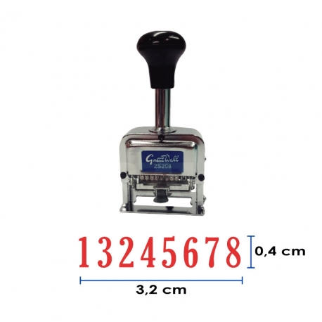 Foliador (numerador) Automático 8 dígitos - metálico Great Wall Foliador (numerador) Automático 8 dígitos - metálico Great Wall