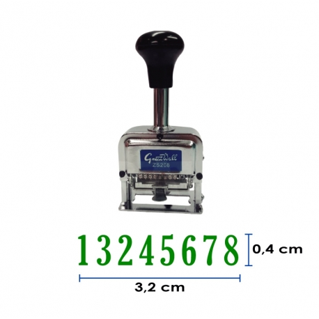 Foliador (numerador) Automático 8 dígitos - metálico Great Wall Foliador (numerador) Automático 8 dígitos - metálico Great Wall