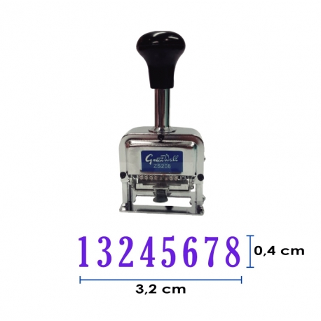 Foliador (numerador) Automático 8 dígitos - metálico Great Wall Foliador (numerador) Automático 8 dígitos - metálico Great Wall