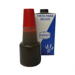 Tinta para timbres de goma marca Hand Color Rojo