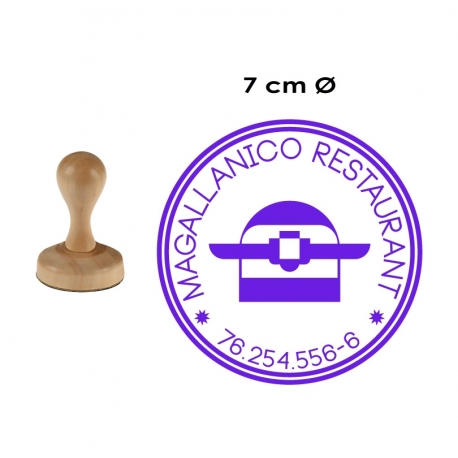 Timbre de Madera Redondo muy GRANDE de 7 Centímetros de Diámetro