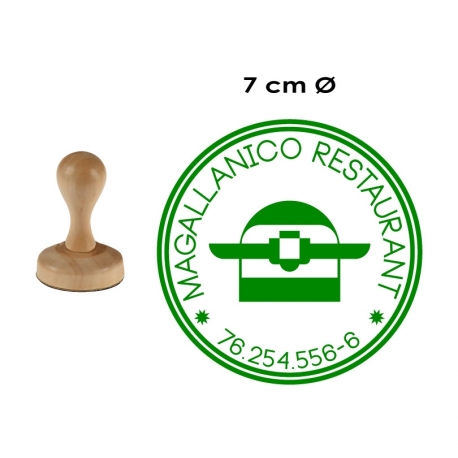 Timbre de Madera Redondo muy GRANDE de 7 Centímetros de Diámetro