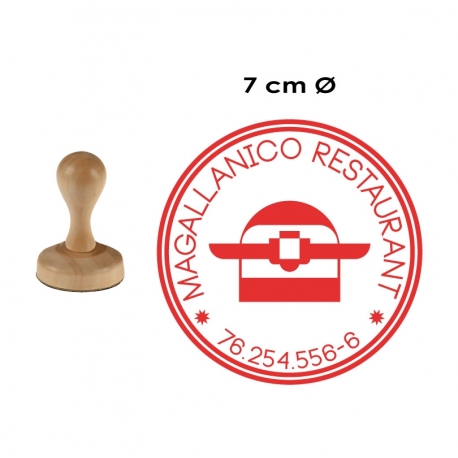 Timbre de Madera Redondo muy GRANDE de 7 Centímetros de Diámetro