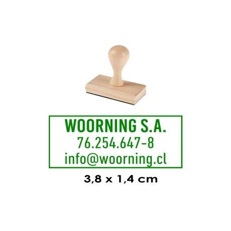 Timbre Madera 11 para 2 o 3 líneas de texto - listo en 1 hora