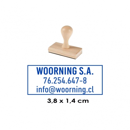Timbre Madera 11 para 2 o 3 líneas de texto - listo en 1 hora