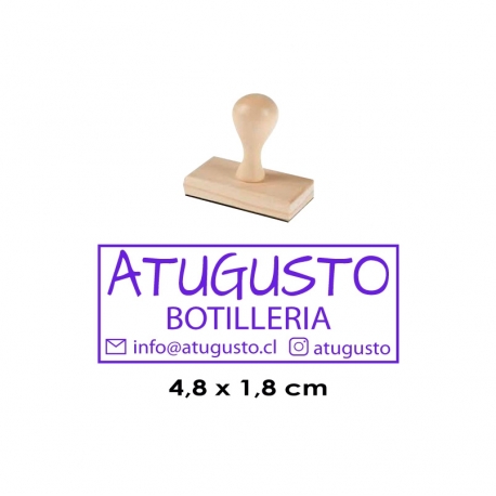 Timbre Madera 12 para 2, 3 y hasta 4 líneas de texto - servicio exprés disponible