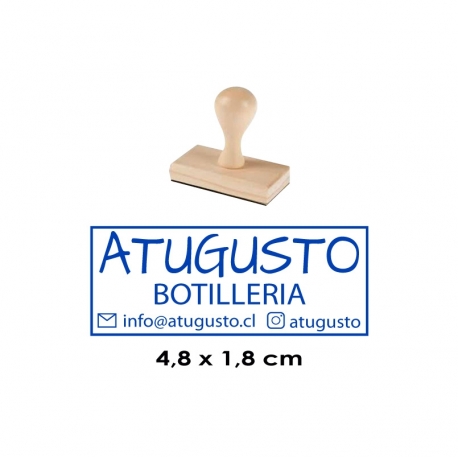 Timbre Madera 12 para 2, 3 y hasta 4 líneas de texto - servicio exprés disponible