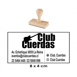 Timbre de goma Mediano hecho en Madera 8x4 cms. - Personalízalo como quieras