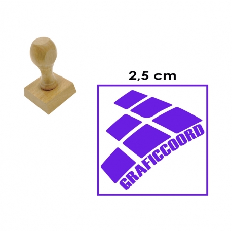 Timbre Circular y Cuadrado de 2,5 centímetros en soporte de madera Timbre Circular y Cuadrado de 2,5 centímetros en soporte de madera