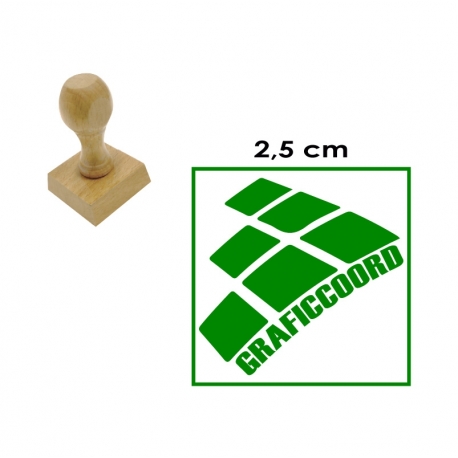 Timbre Circular y Cuadrado de 2,5 centímetros en soporte de madera Timbre Circular y Cuadrado de 2,5 centímetros en soporte de madera
