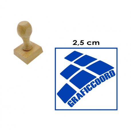 Timbre Circular y Cuadrado de 2,5 centímetros en soporte de madera Timbre Circular y Cuadrado de 2,5 centímetros en soporte de madera