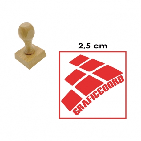 Timbre Circular y Cuadrado de 2,5 centímetros en soporte de madera Timbre Circular y Cuadrado de 2,5 centímetros en soporte de madera