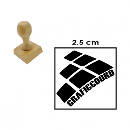 Timbre Circular y Cuadrado de 2,5 centímetros en soporte de madera Timbre Circular y Cuadrado de 2,5 centímetros en soporte de madera