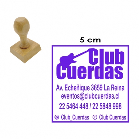 Timbre base de Madera 5x5 cms Listo en 1 hora. Modelo Redondo o Cuadrado.