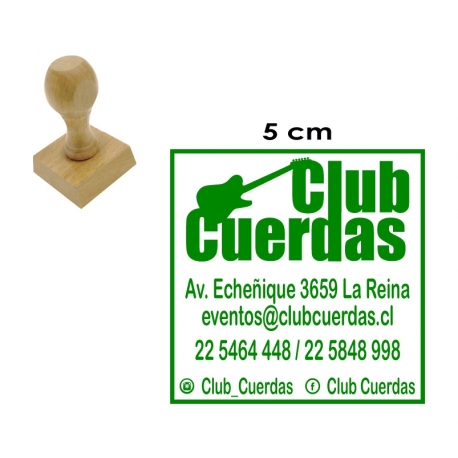 Timbre base de Madera 5x5 cms Listo en 1 hora. Modelo Redondo o Cuadrado.