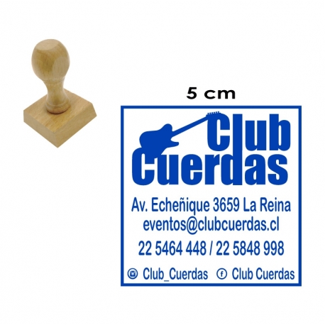 Timbre base de Madera 5x5 cms Listo en 1 hora. Modelo Redondo o Cuadrado.