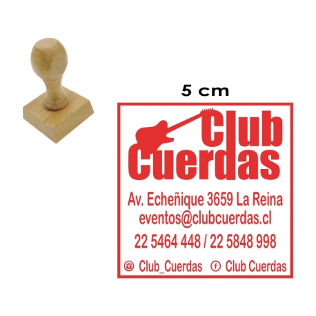 Timbre base de Madera 5x5 cms Listo en 1 hora. Modelo Redondo o Cuadrado.