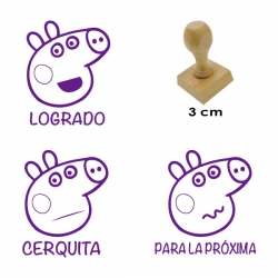 3 timbres didácticos Peppa Pig- Colores a elección