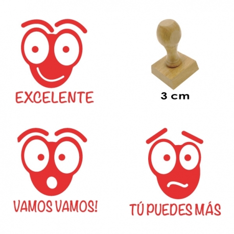 Pack de 3 timbres didácticos con texto personalizable con forma de hormiga Color Azul