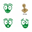 Kit 3 timbres de madera didácticos en forma de hormigas - Con 3 expresiones distintas