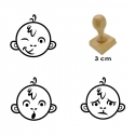 Pack de 3 timbres de madera didácticos en formato de monos - Para calificar de forma entretenida