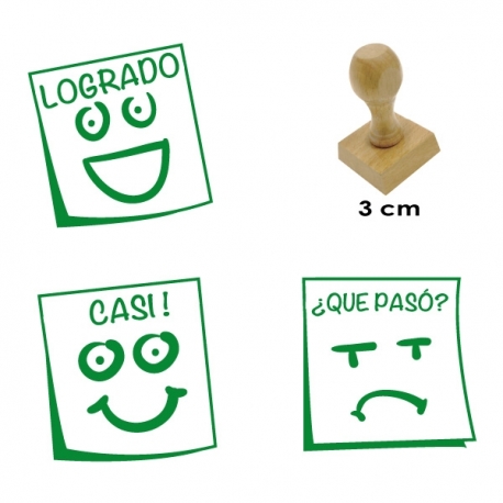 Pack 3 timbres didácticos en forma de posit con texto personalizable Color Azul