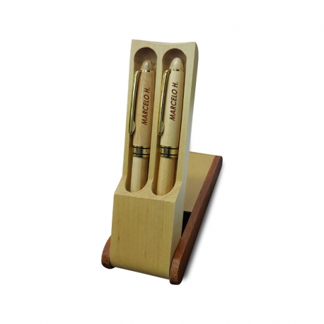 Lápices grabados en caja de bambú grabable con 2 lápices grabados láser Un perfecto regalo personal