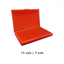 Tampón mediano 11x7 cms con tinta color Rojo para entintar timbres de madera y manuales serie económica, línea Talinay