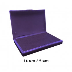 Tampón grande 16x9 cms con color de tinta Violeta para entintar timbres de goma de madera y manuales serie eco, línea Talinay