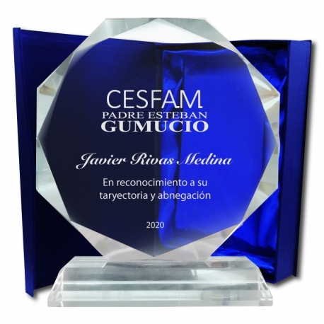 Galvano de Cristal modelo OL, Incluye grabado