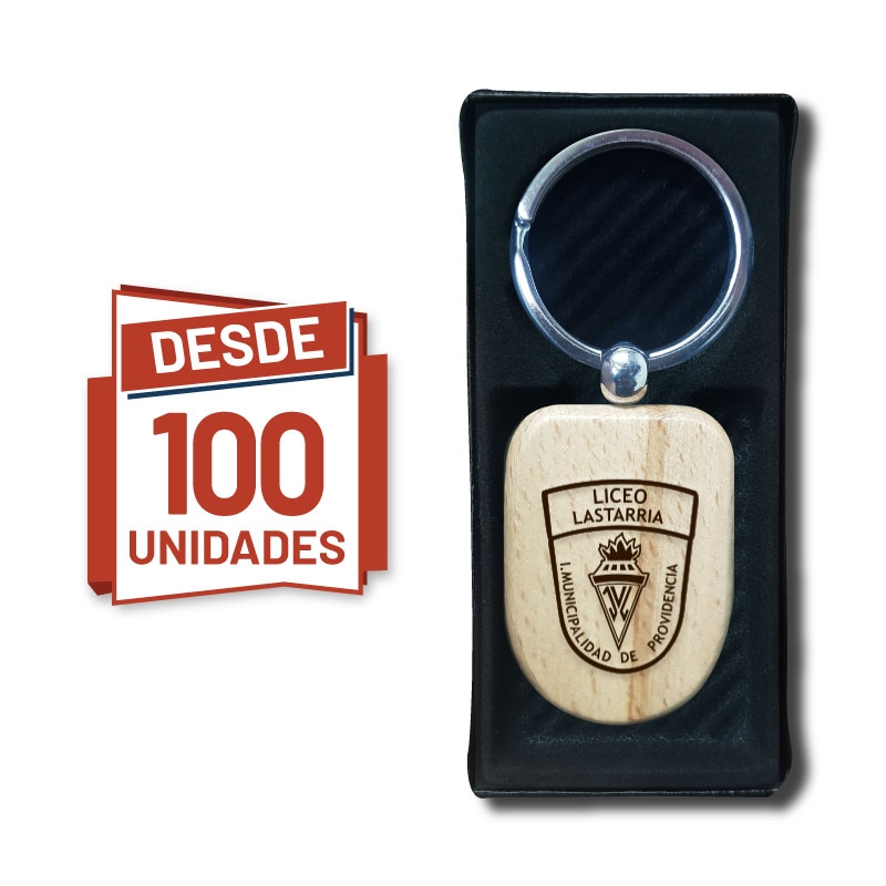 Llavero de madera Escudo, desde 100 Unidades las cuales incluyen grabado láser