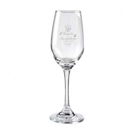 Copa Champagne Venice 17 (tipo aflautada), Incluye grabado láser