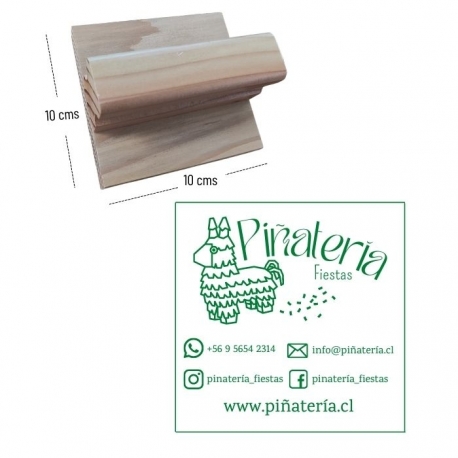 Timbre base de Madera 10x10 cms - incluye grabado láser - personalizable