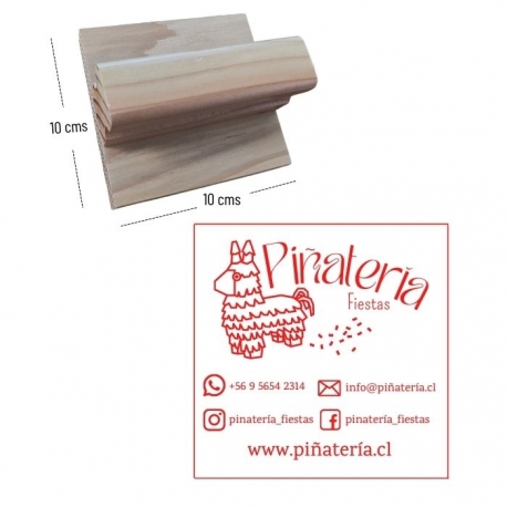 Timbre base de Madera 10x10 cms - incluye grabado láser - personalizable