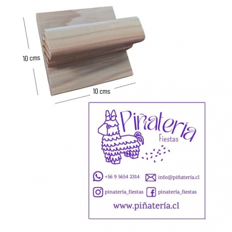 Timbre base de Madera 10x10 cms - incluye grabado láser - personalizable