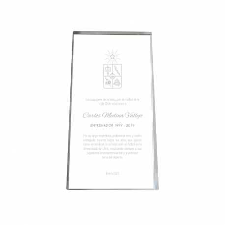 Galvano Cuña Cristal S (pequeño) - Incluye grabado Láser y caja de Presentación Galvano Cuña Cristal S (pequeño) - Incluye grabado Láser y caja de Presentación